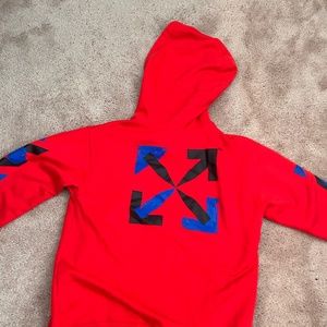 Off-White Red Zip up Hoodie